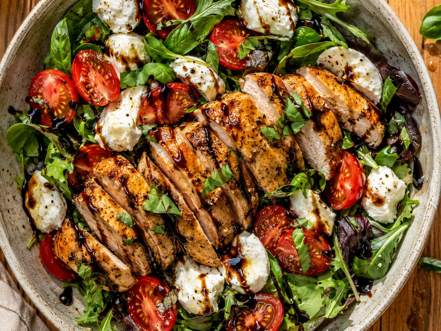 Chicken Caprese Protein Bowl preparation