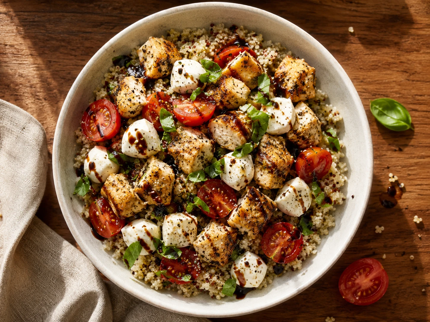 Chicken Caprese Quinoa Bowls