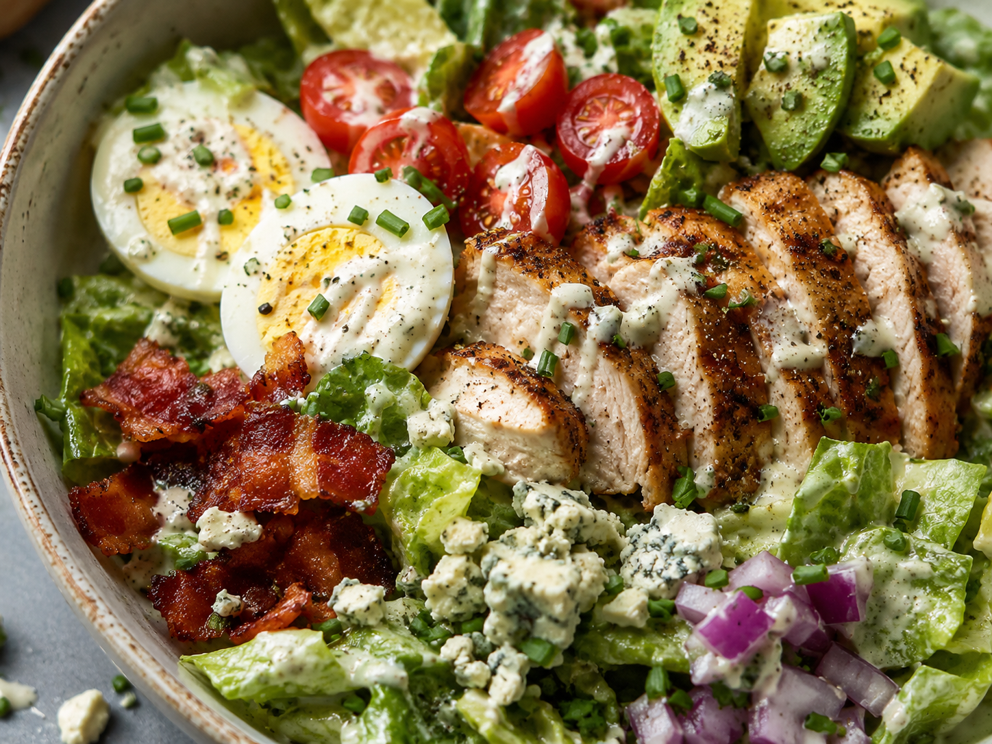 Chicken Cobb Protein Bowl close up