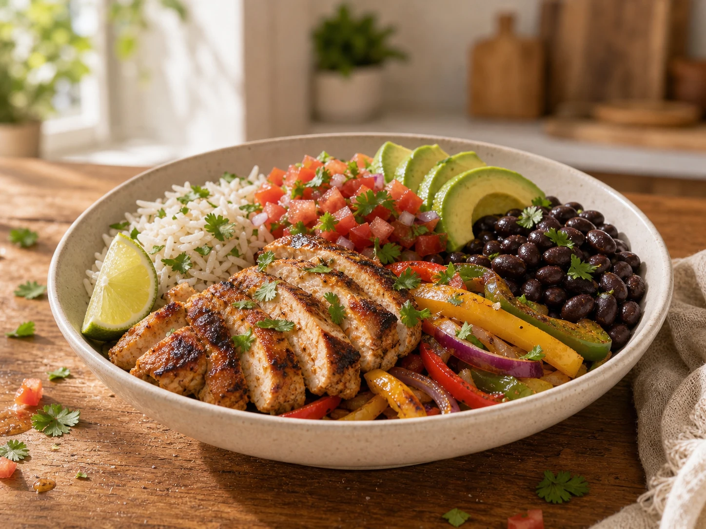 Chicken Fajita Bowl close up