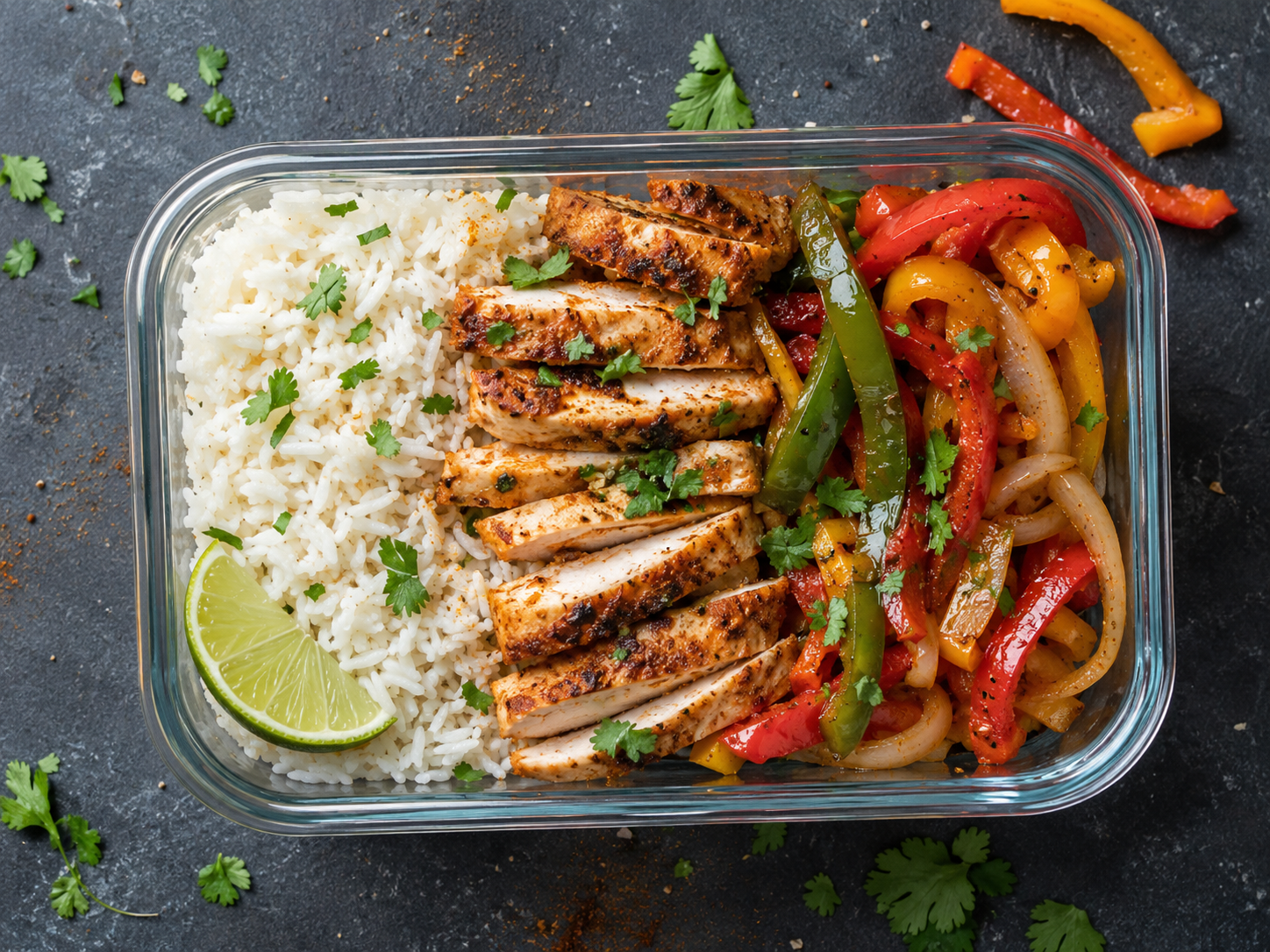 Chicken Fajita Rice Meal Prep