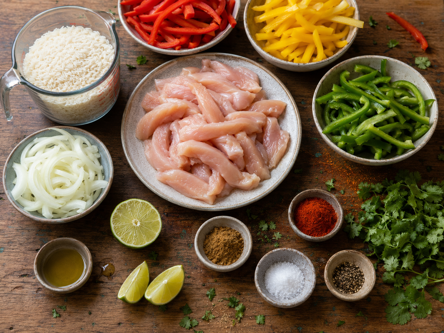 Chicken Fajita Rice Meal Prep preparation