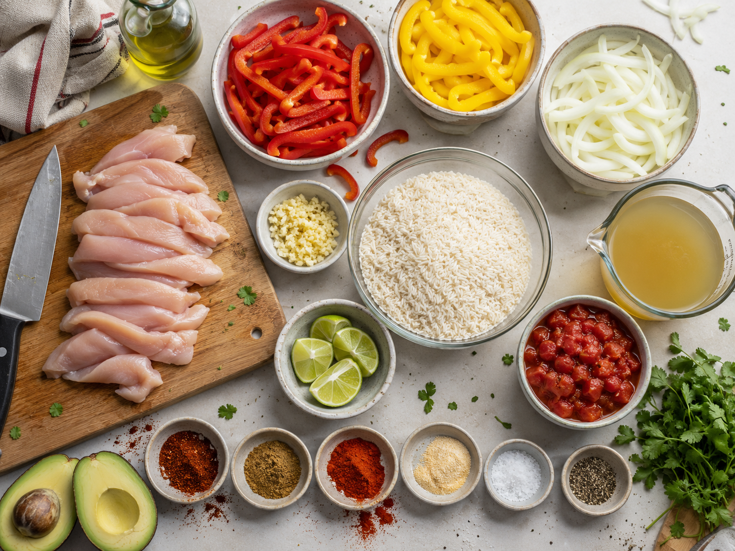 Chicken Fajita Rice Skillet preparation