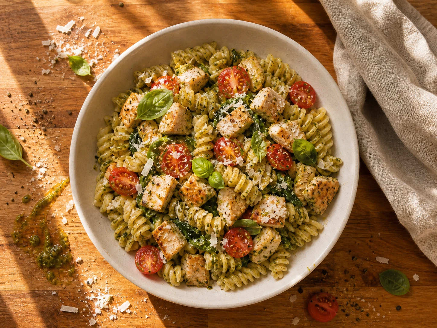 Chicken Pesto Protein Pasta