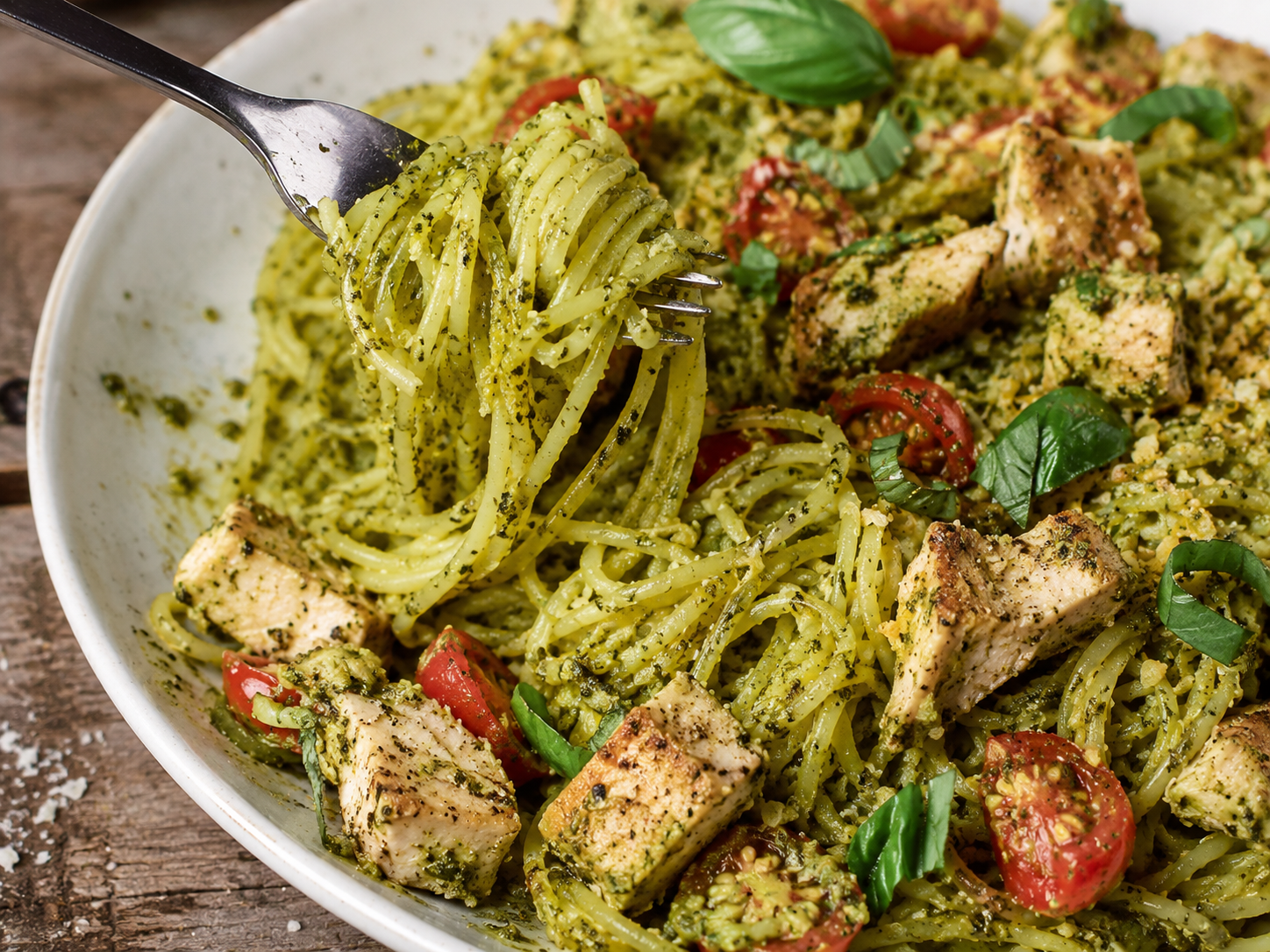 Chicken Pesto Spaghetti Squash close up