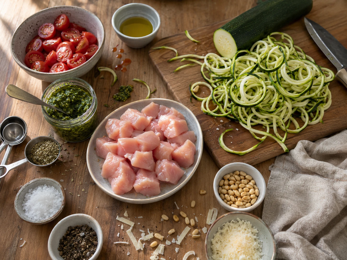 Chicken Pesto Zucchini Noodle Bowls extra view