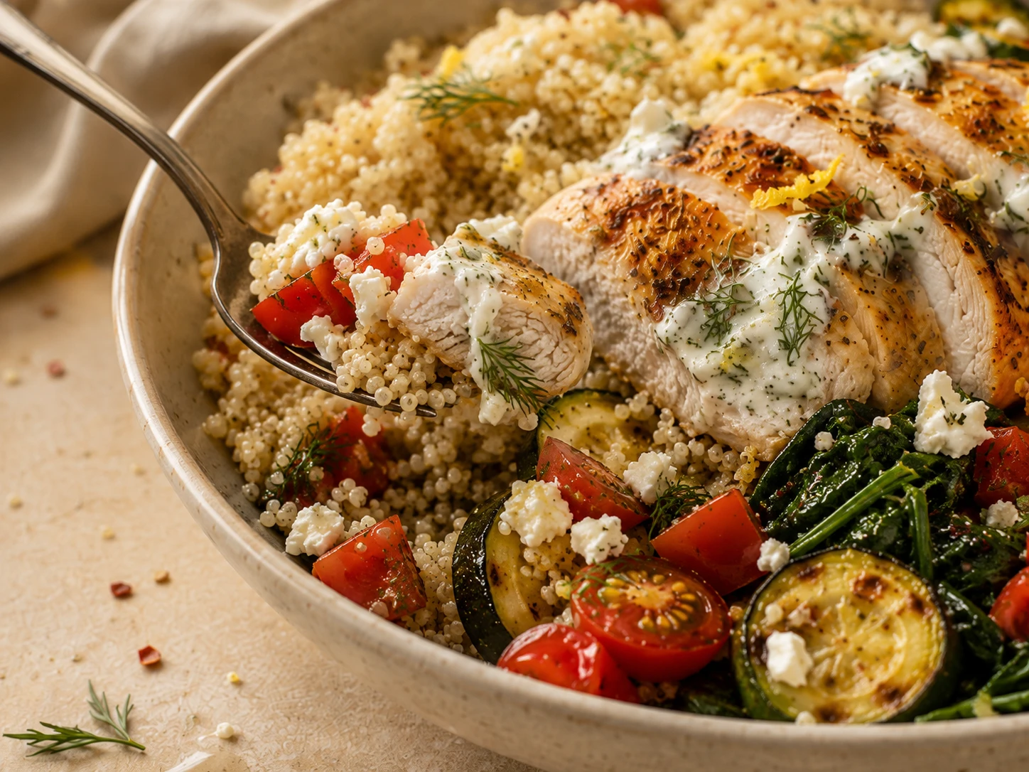 Chicken Quinoa Bowl close up