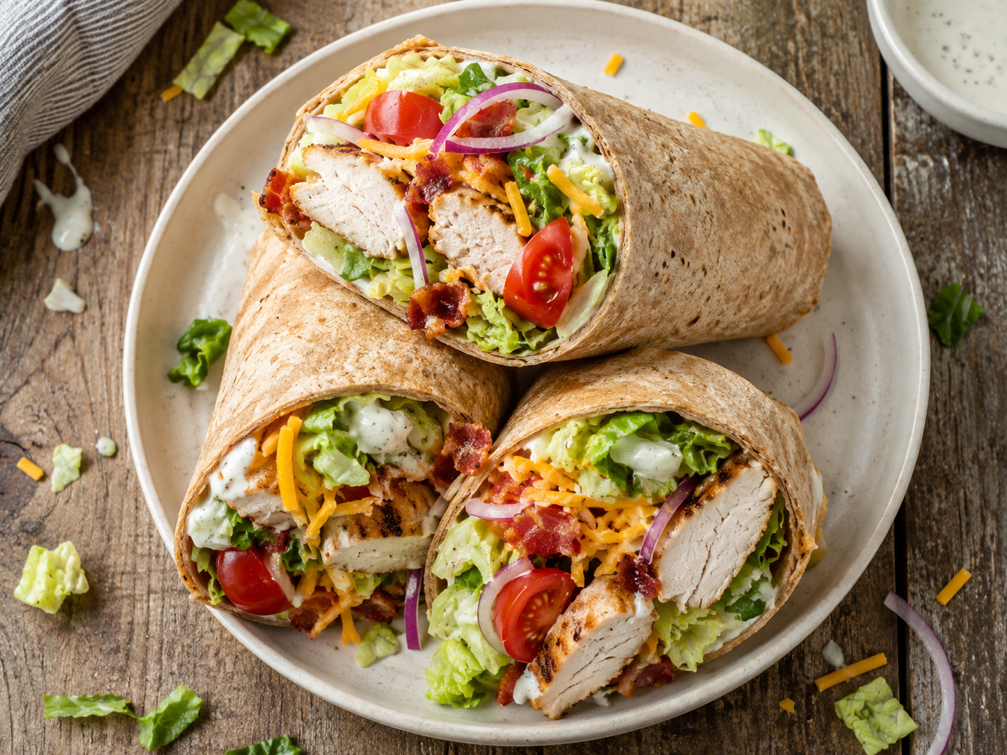 Chicken Ranch Protein Wrap close up