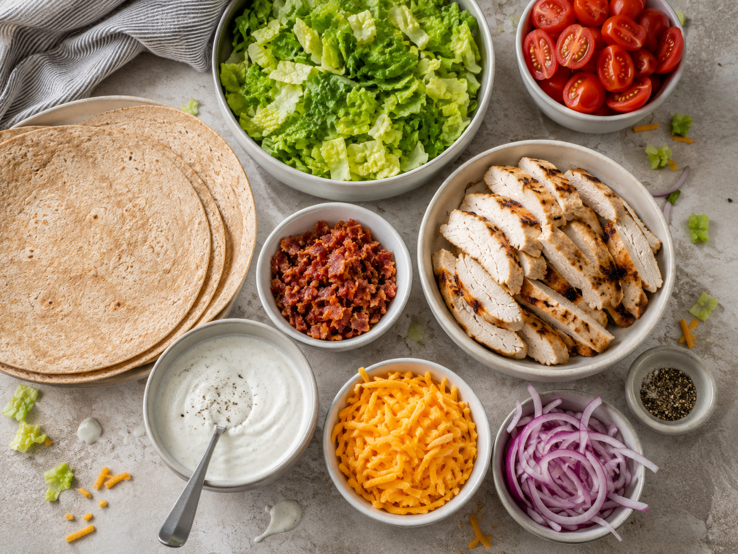Chicken Ranch Protein Wrap preparation