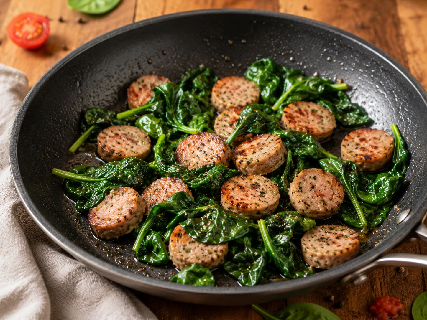 Chicken Sausage Egg Scramble Bowl preparation