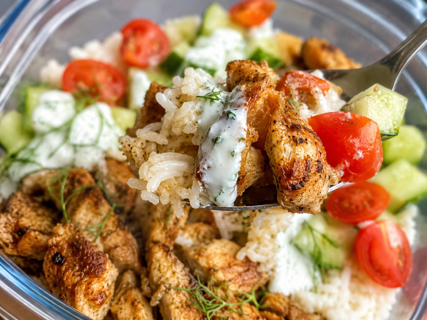 Chicken Shawarma Meal Prep Bowls close up