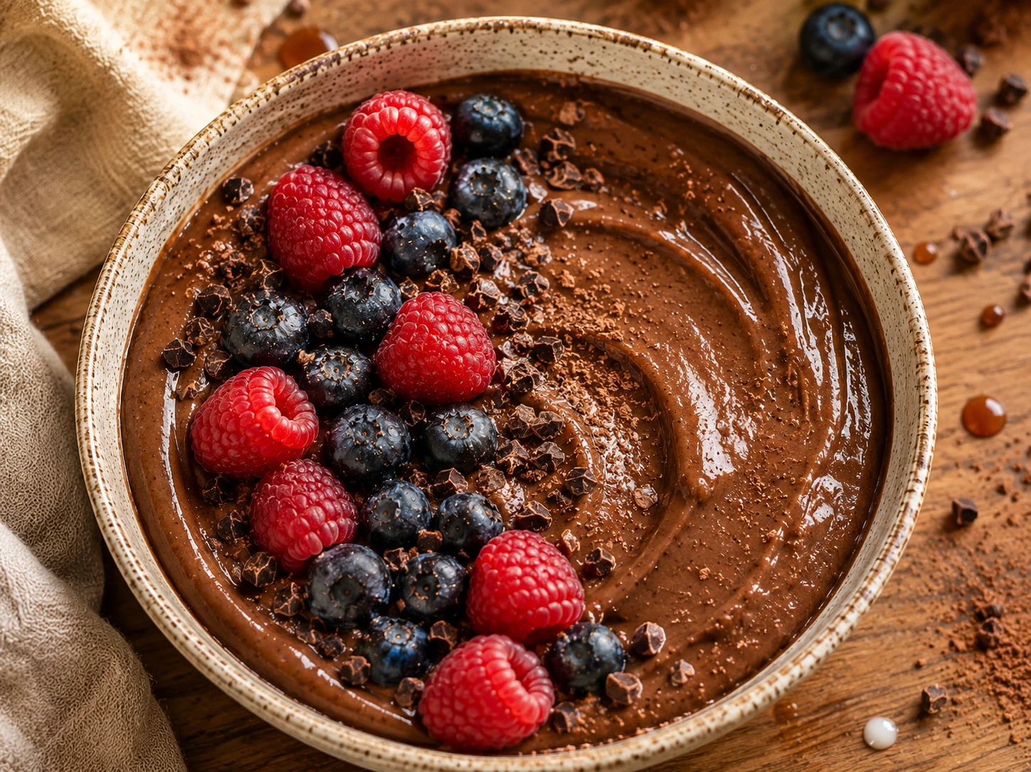 Chocolate Avocado Mousse aerial view