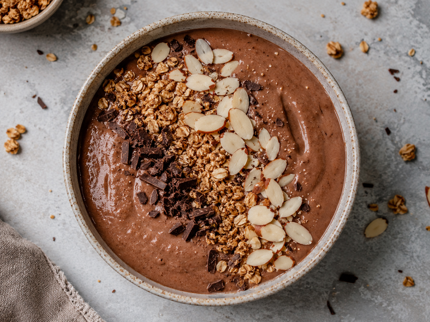 Chocolate Banana Almond Smoothie Bowl