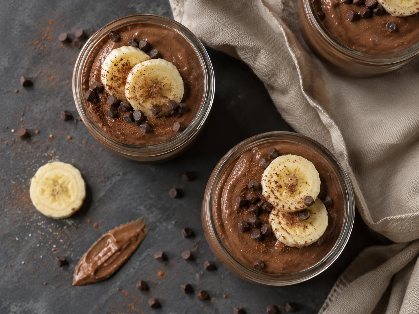 Chocolate Banana Cottage Cheese Pudding