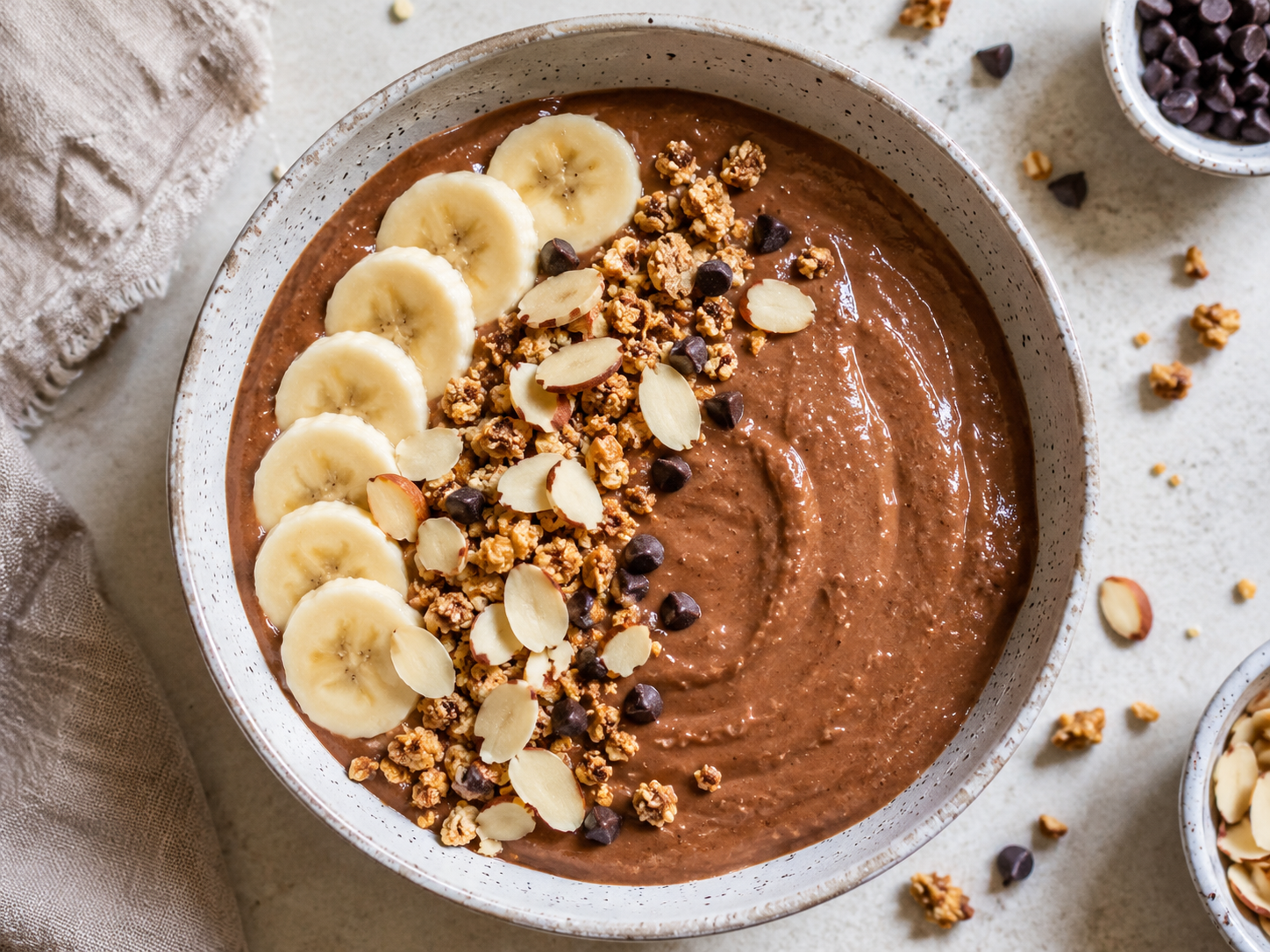 Chocolate Banana Protein Breakfast Bowl
