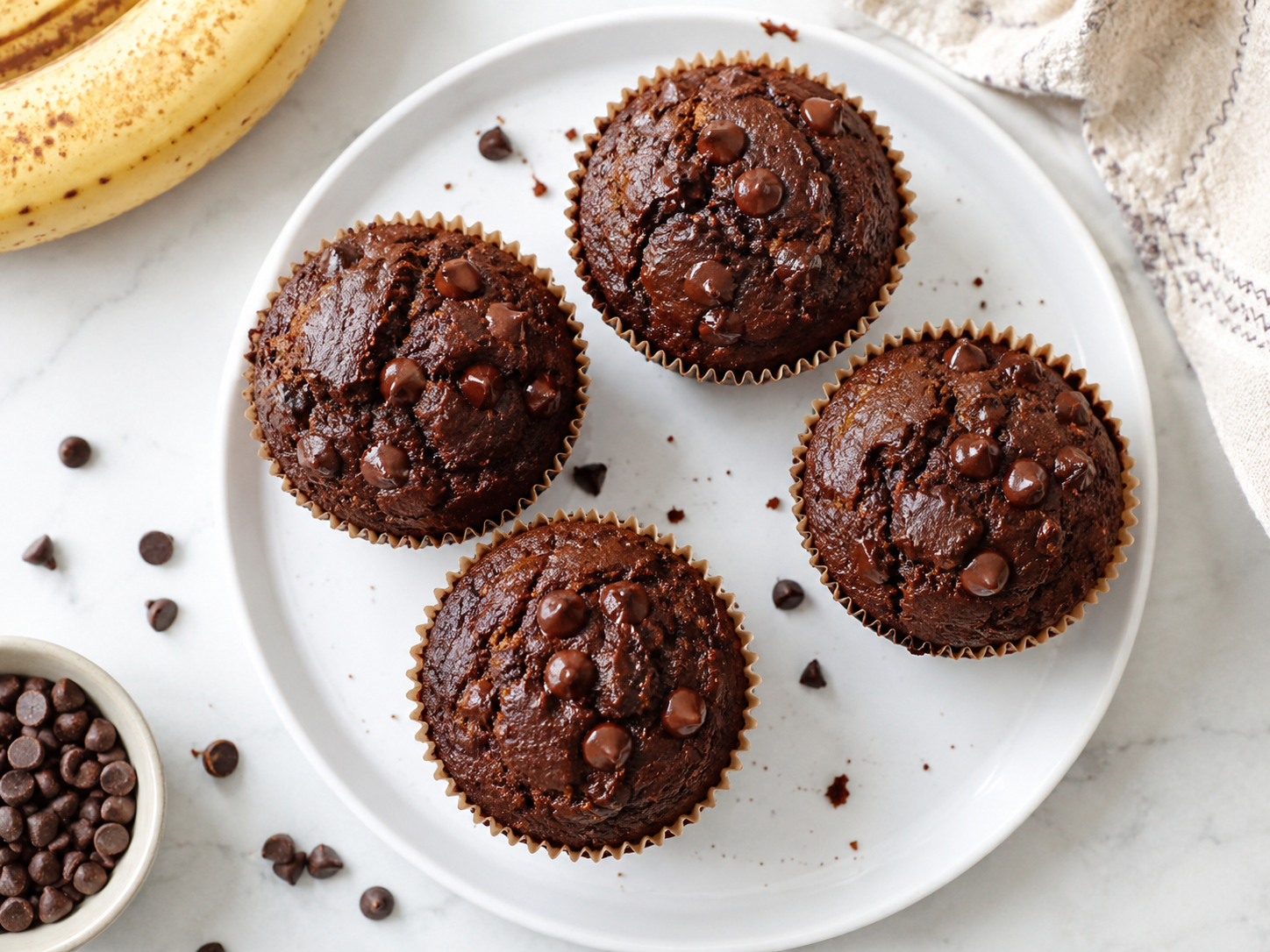 Chocolate Banana Protein Muffins