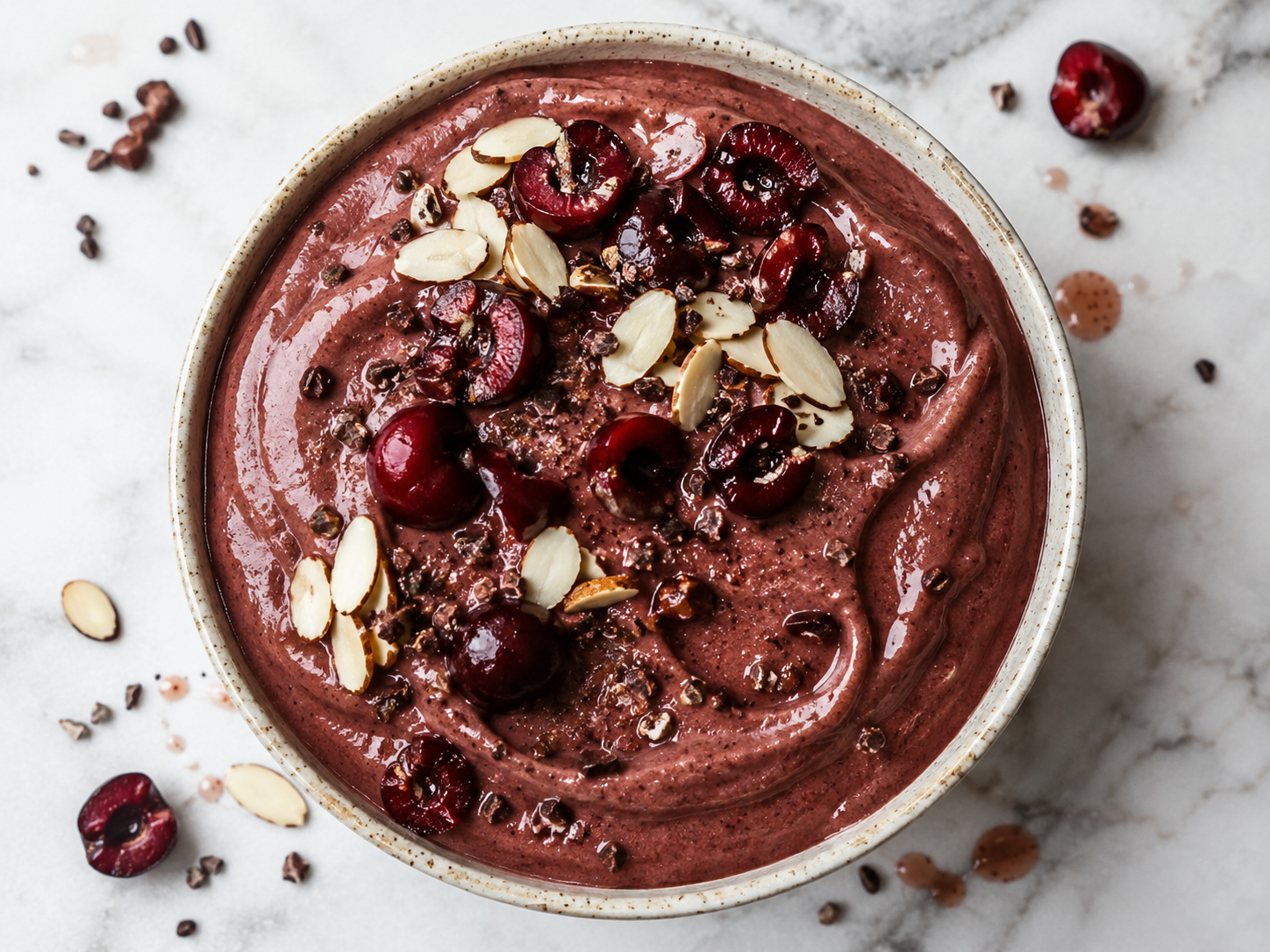 Chocolate Cherry Almond Smoothie Bowl