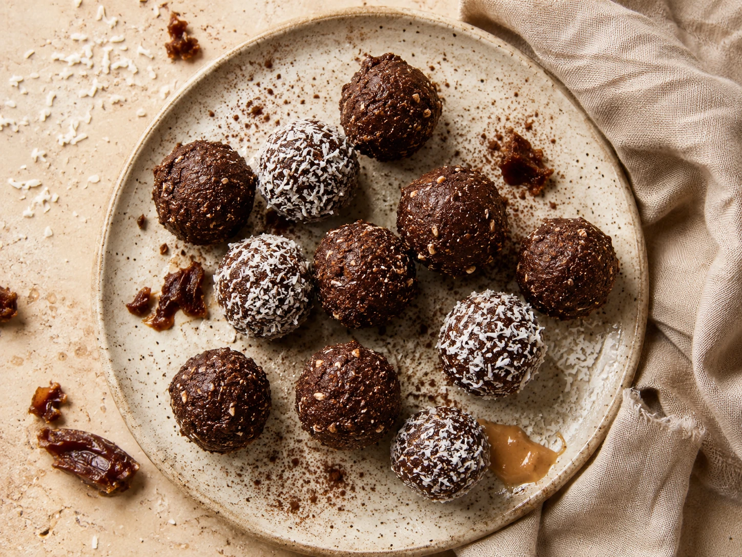 Chocolate Coconut Protein Balls