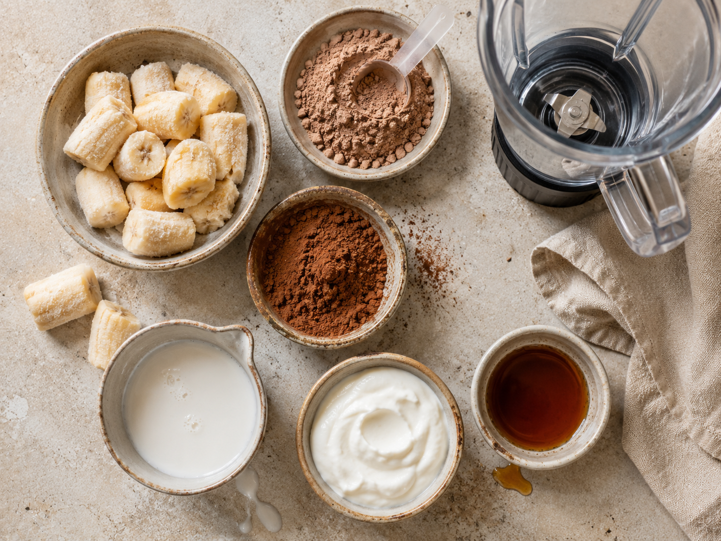 Chocolate Coconut Protein Smoothie Bowl preparation