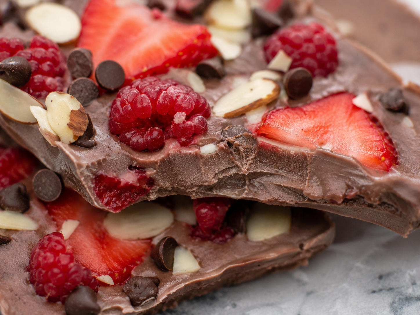 Chocolate Greek Yogurt Bark close up