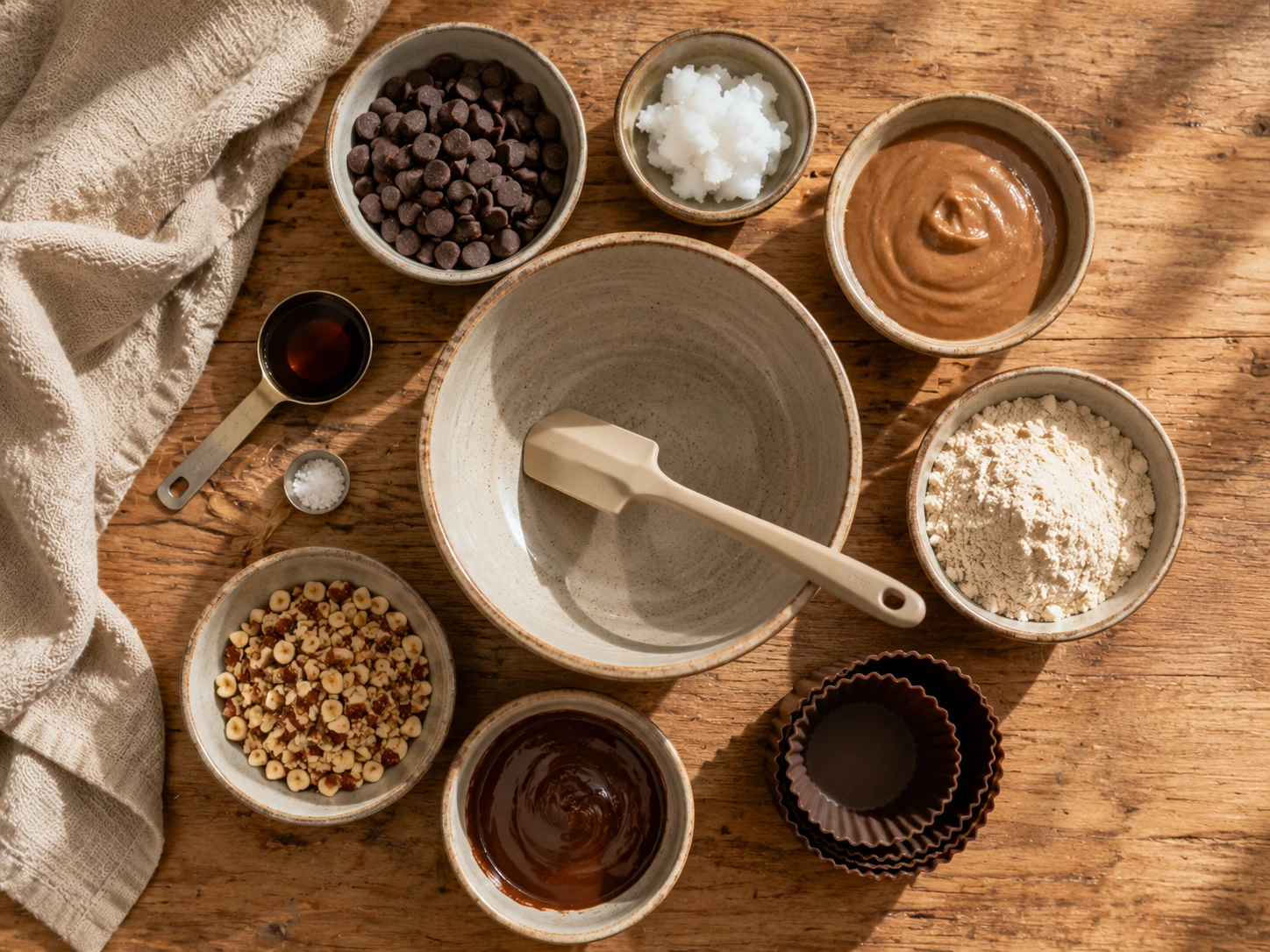 Chocolate Hazelnut Protein Cups preparation