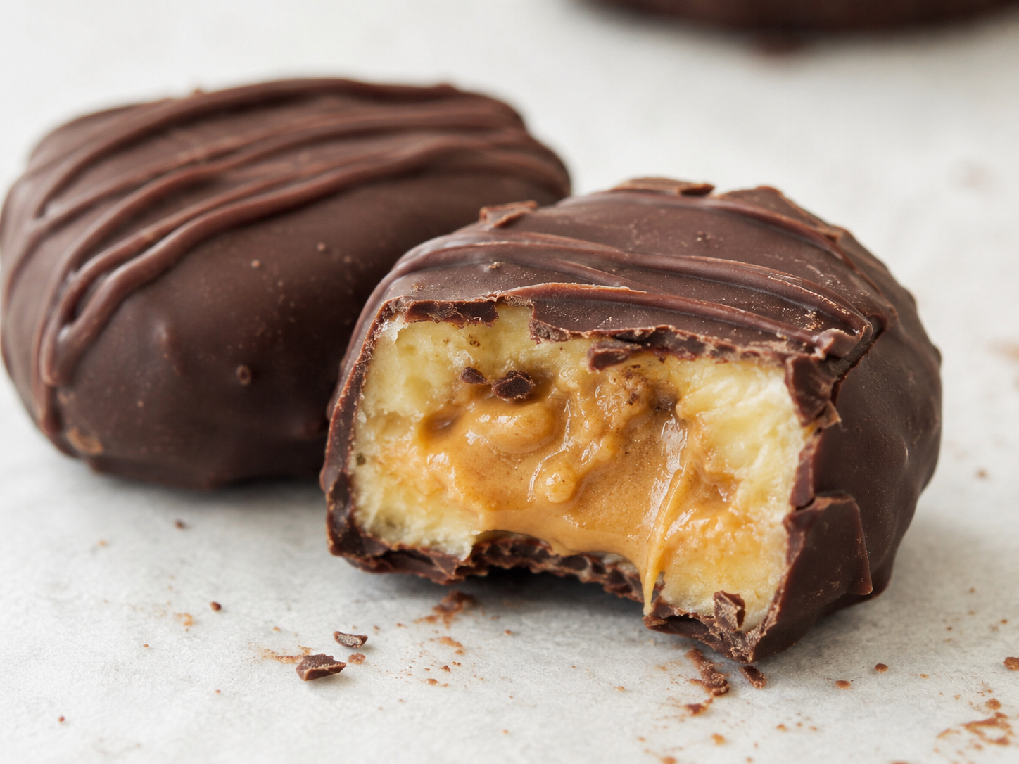 Chocolate Peanut Butter Banana Bites close up