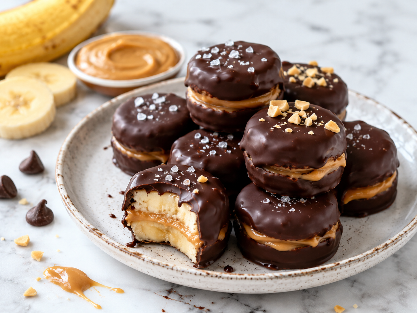 Chocolate Peanut Butter Banana Bites