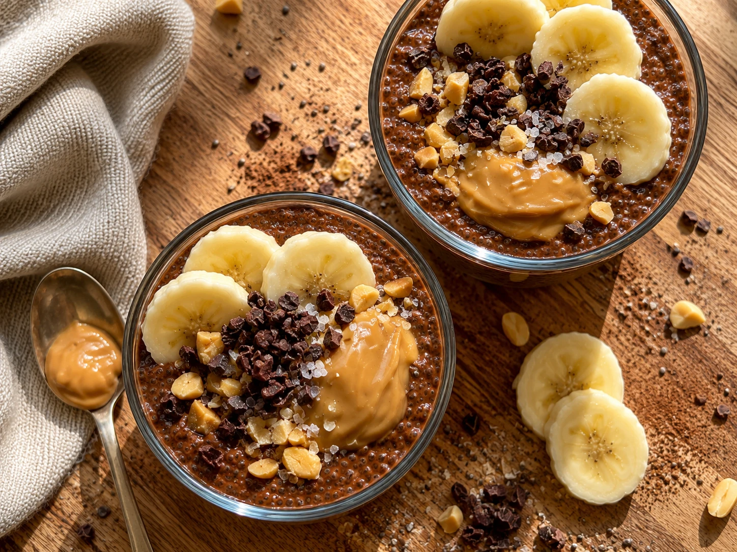 Chocolate Peanut Butter Chia Breakfast Cups preparation