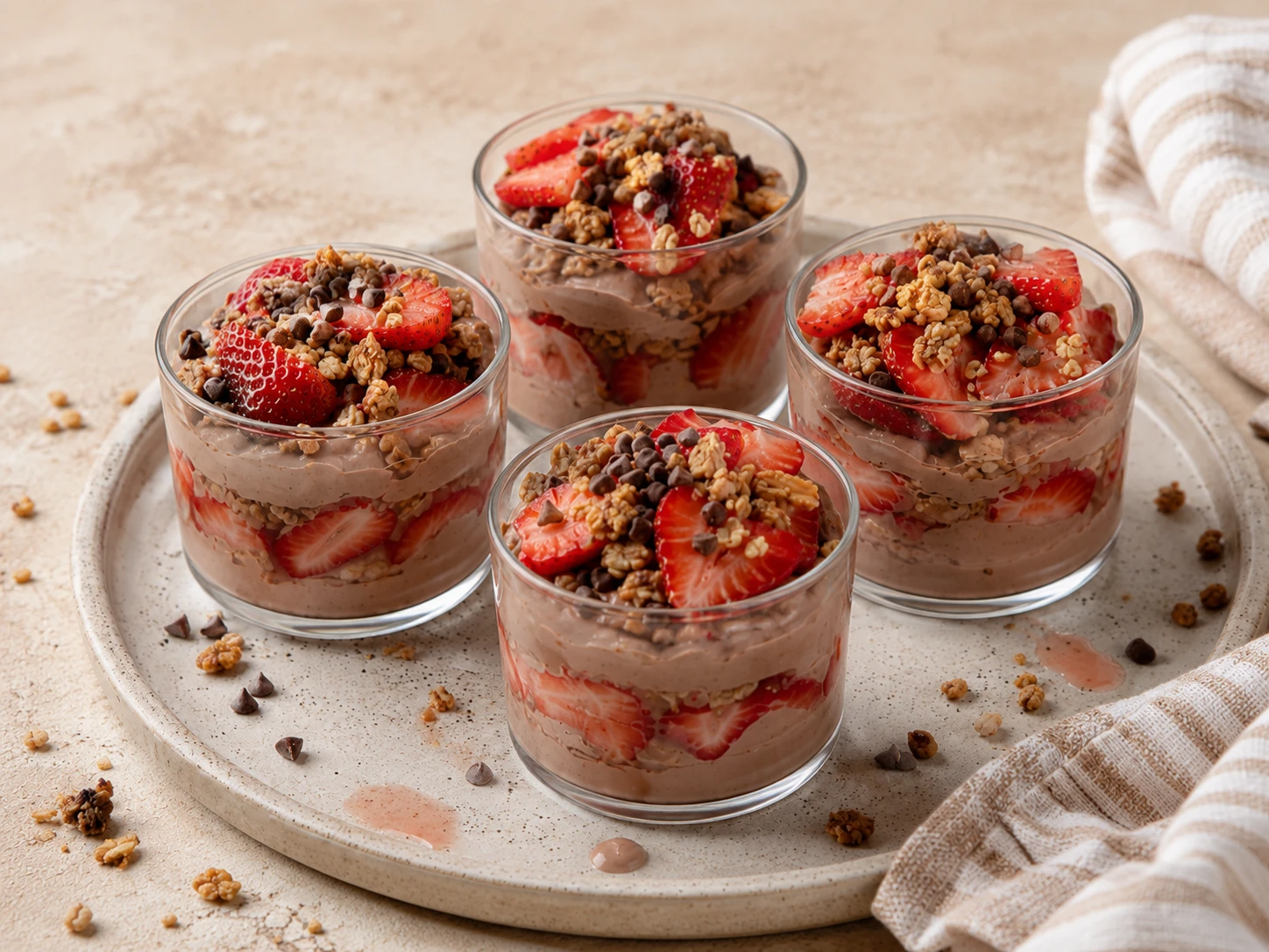 Chocolate Strawberry Protein Parfait