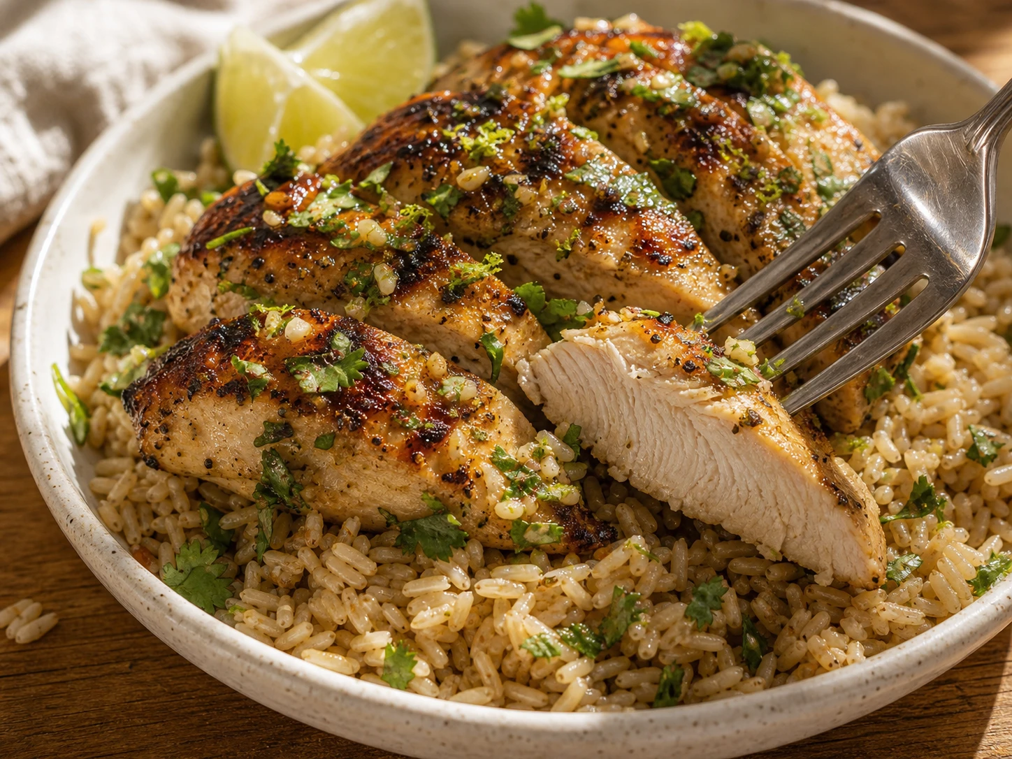 Cilantro Lime Chicken with Brown Rice