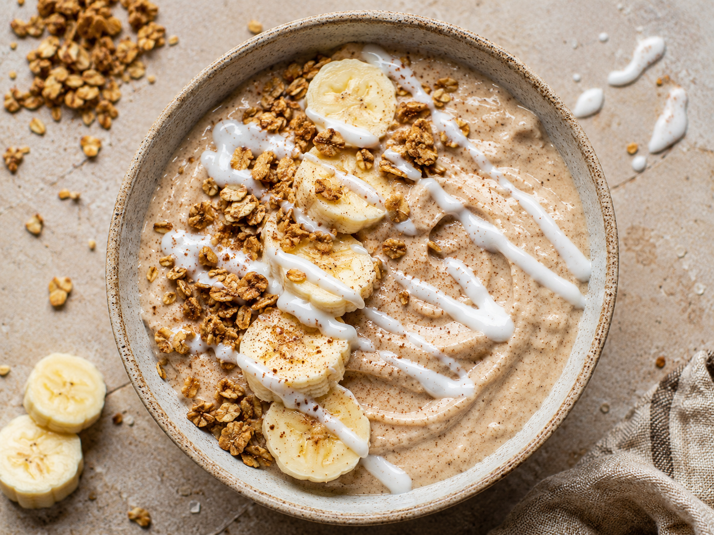 Cinnamon Roll Protein Smoothie Bowl