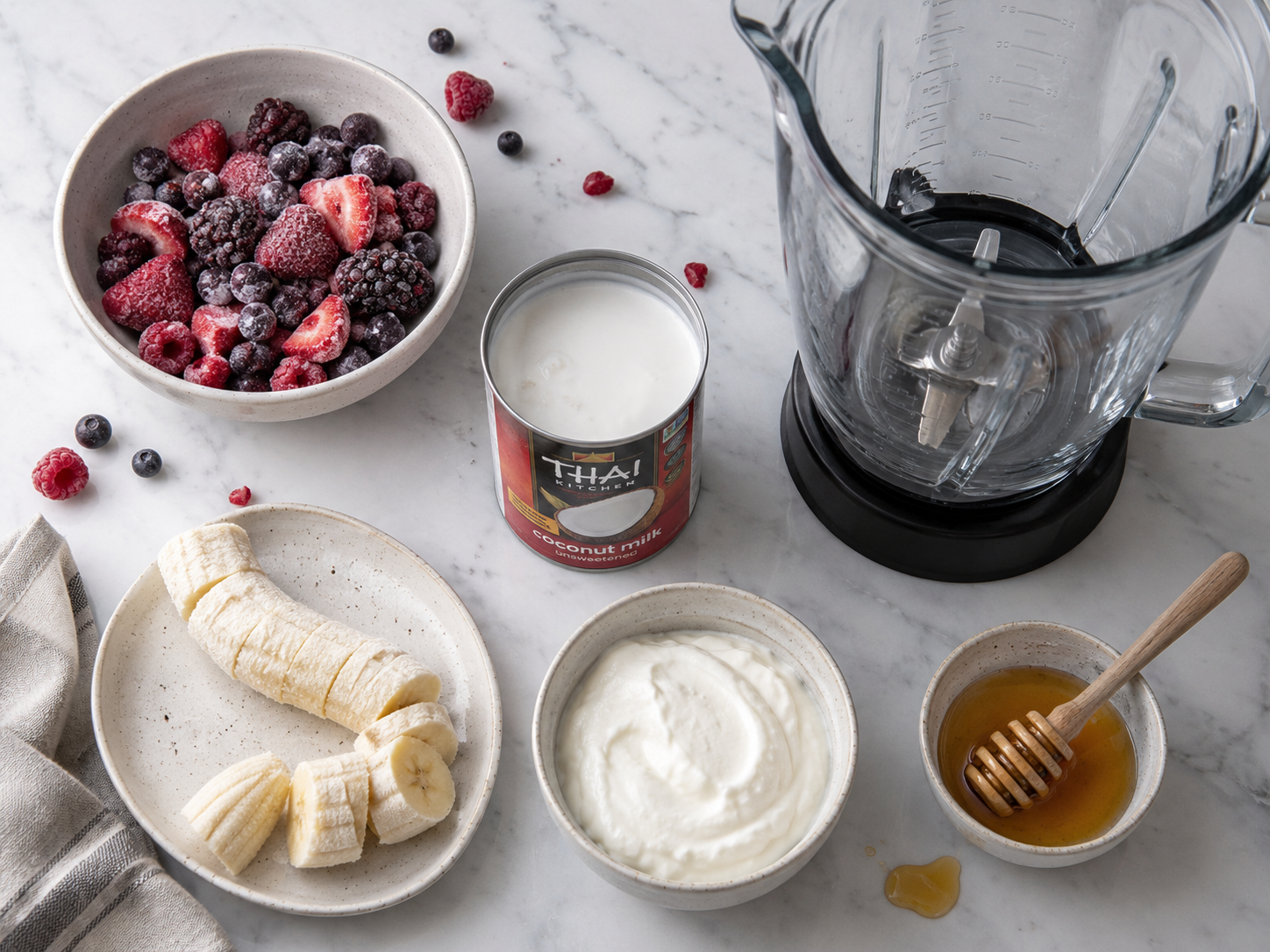 Coconut Berry Smoothie Bowl preparation