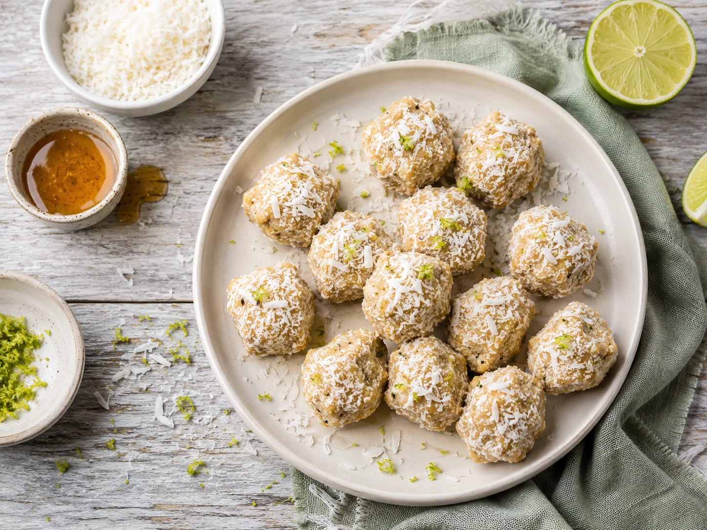 Coconut Lime Protein Bites