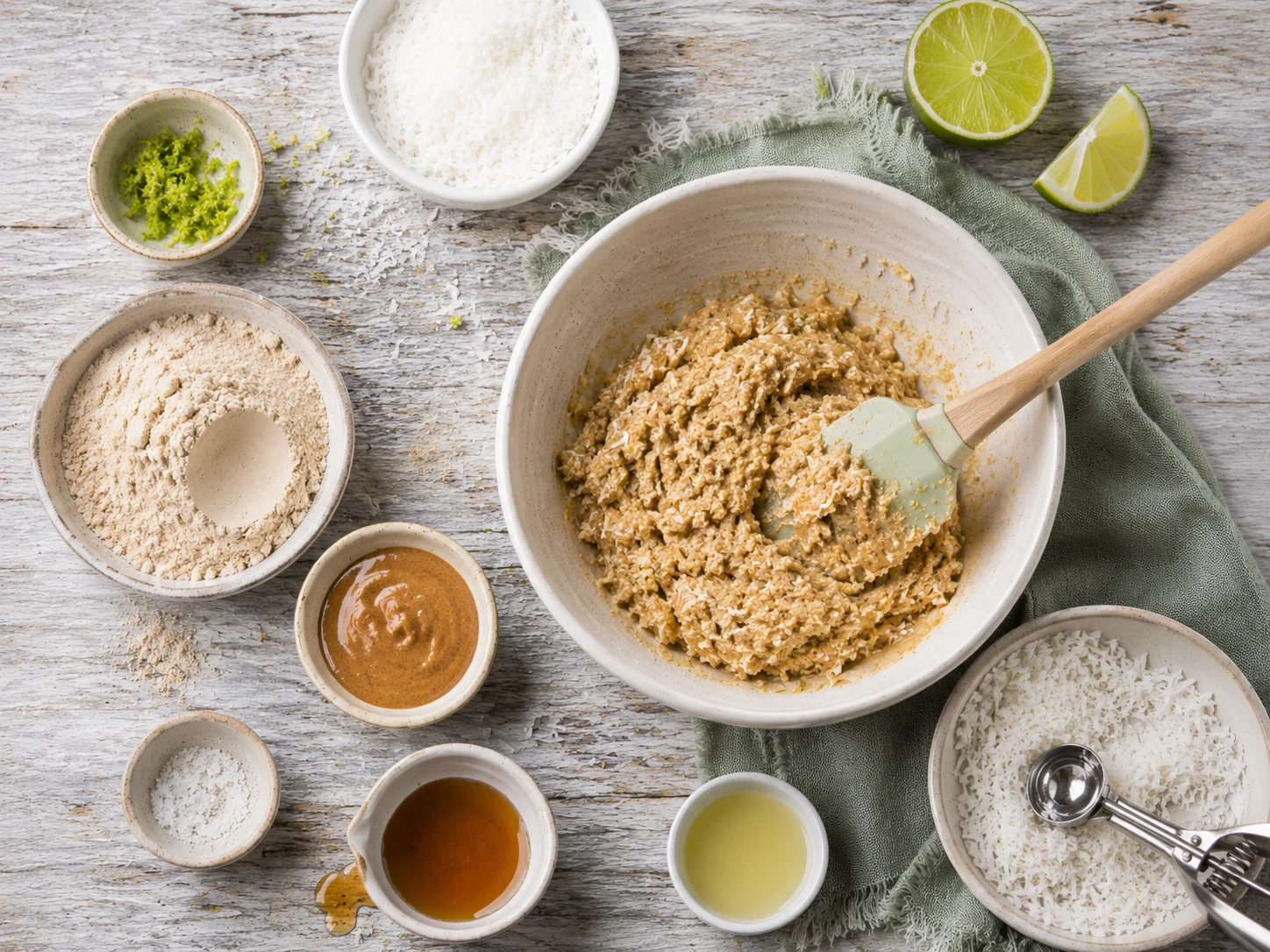 Coconut Lime Protein Bites preparation