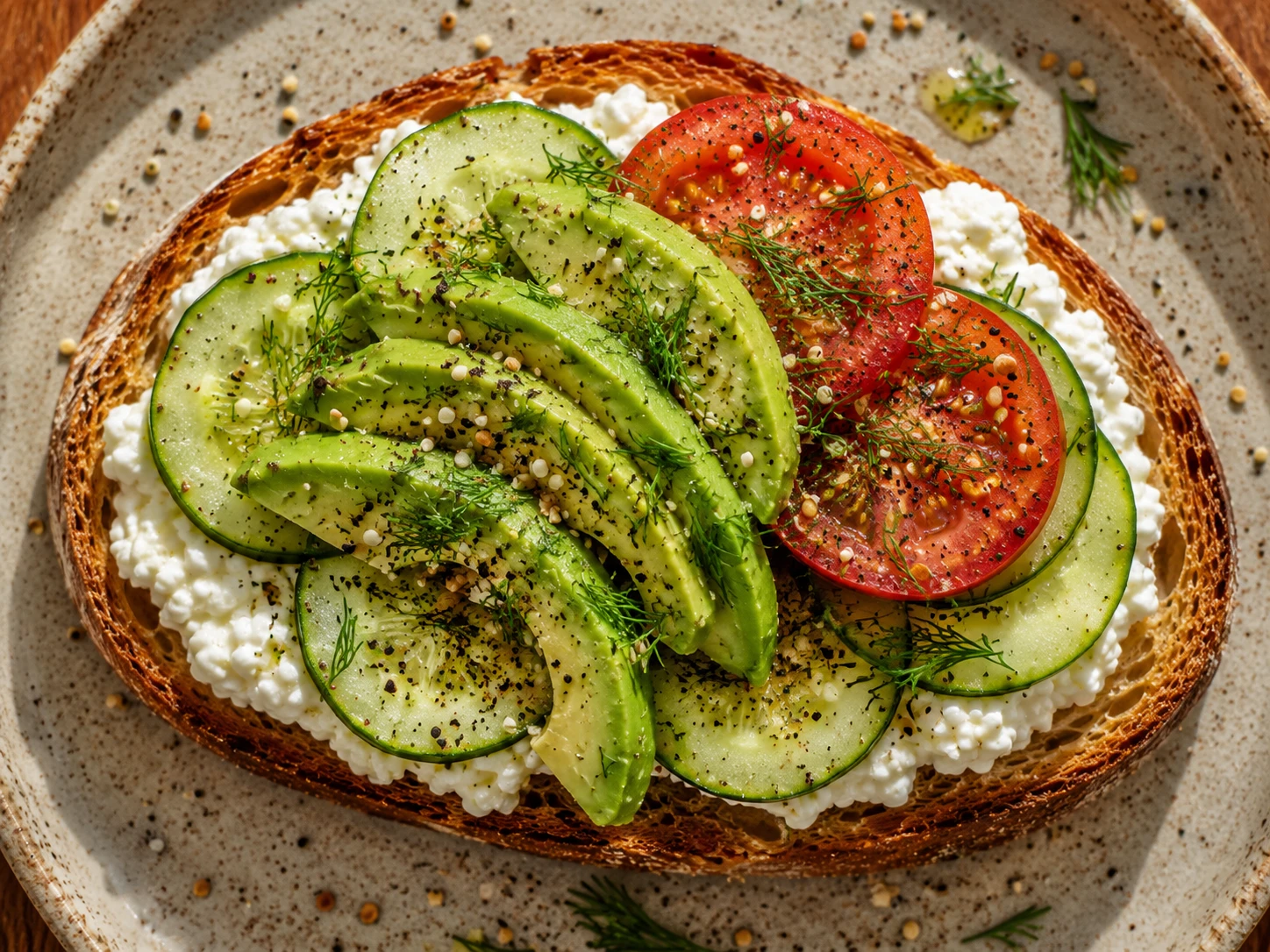 Cottage Cheese Toast preparation
