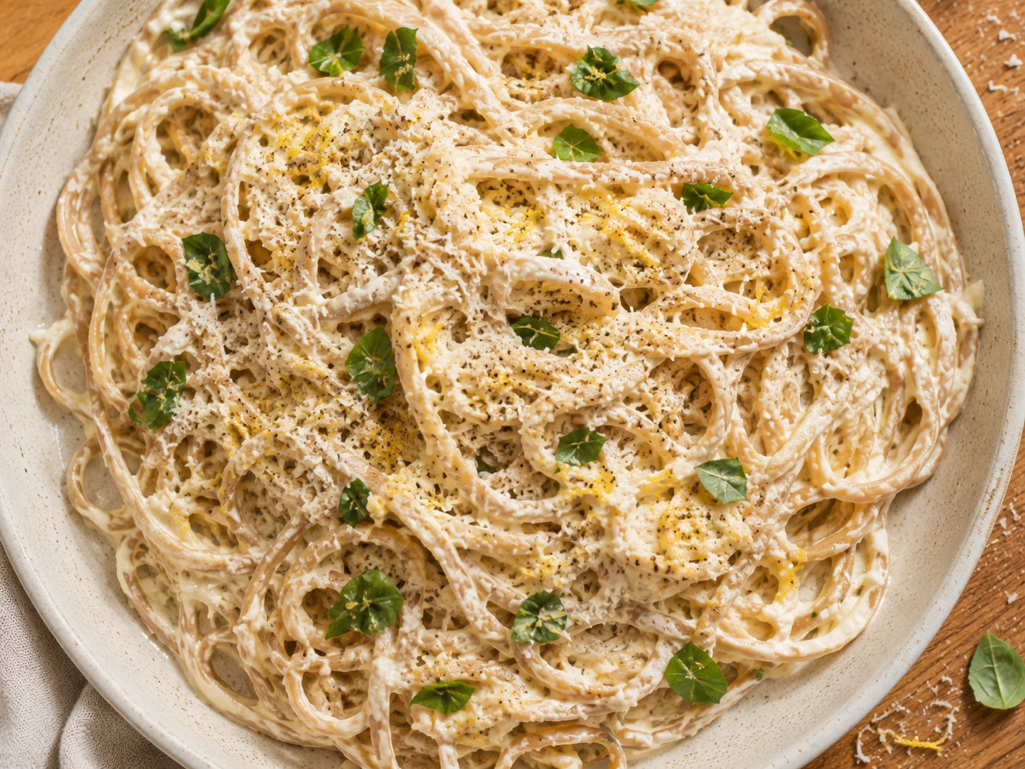 Creamy Lemon Ricotta Pasta preparation