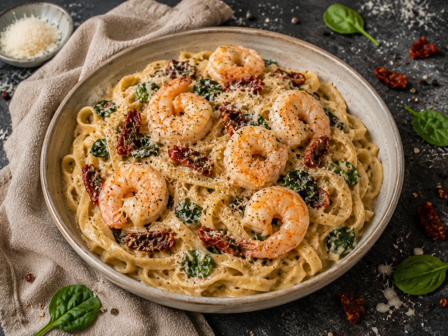 Creamy Tuscan Shrimp Pasta