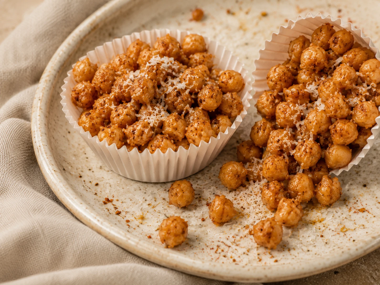 Crispy Chickpea Snack Cups close up