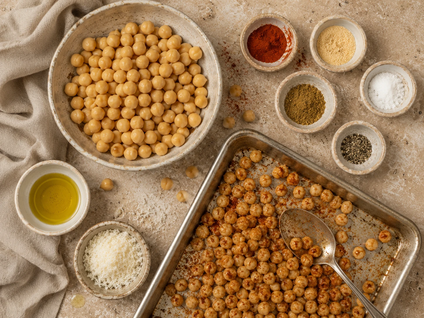 Crispy Chickpea Snack Cups preparation