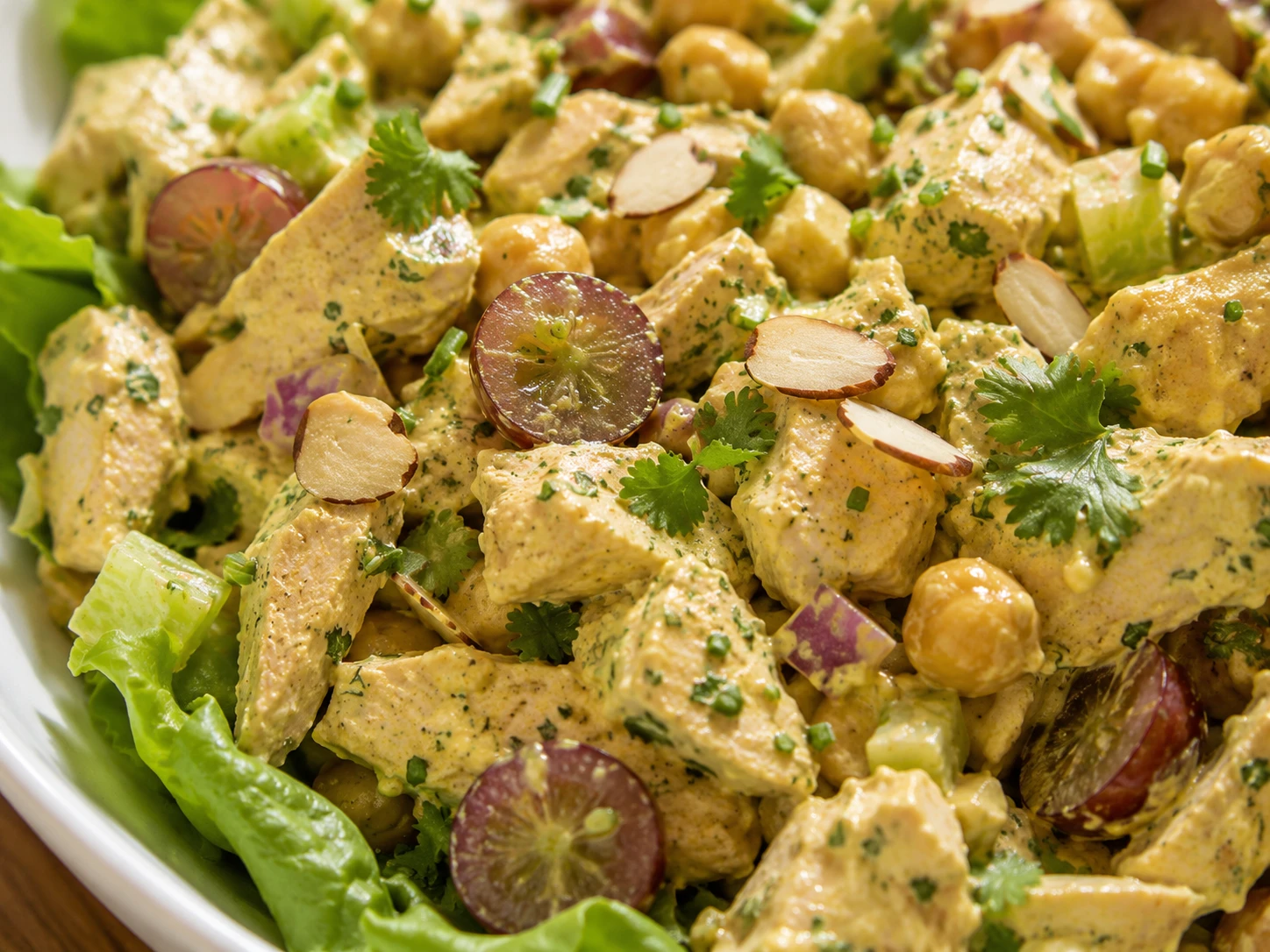 Curried Chickpea and Chicken Salad close up