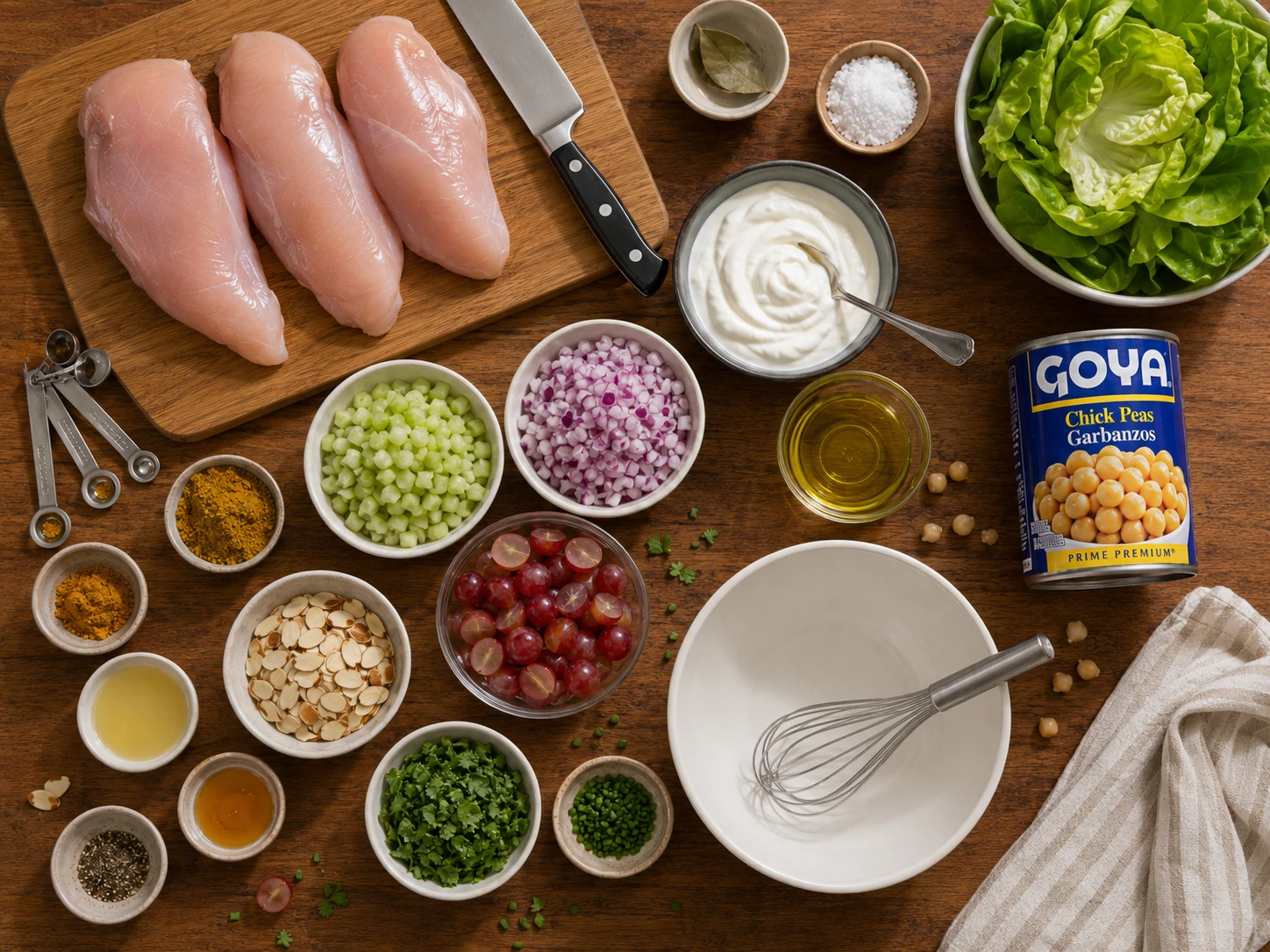 Curried Chickpea and Chicken Salad preparation
