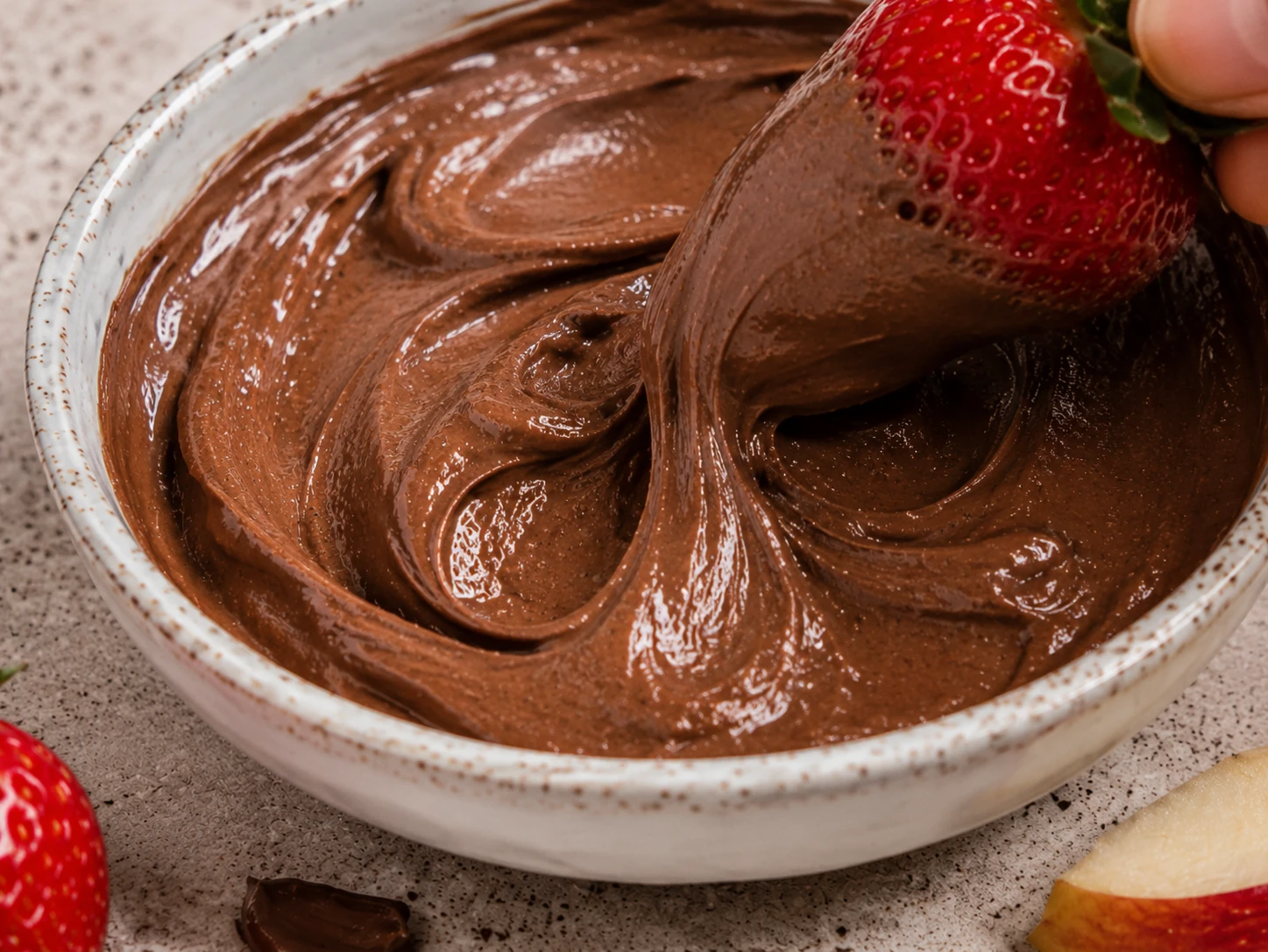 Dark Chocolate Greek Yogurt Dip close up