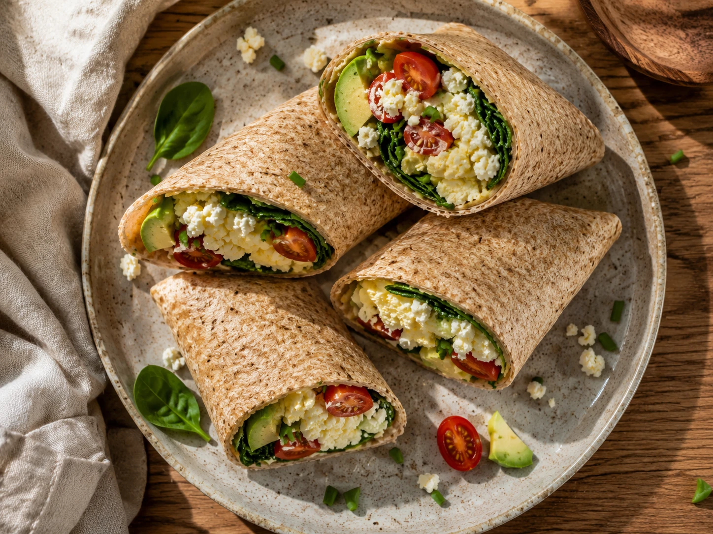 Egg White Breakfast Wrap aerial view