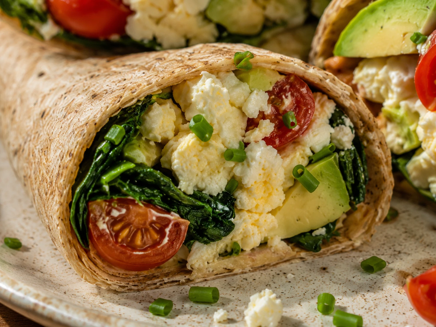 Egg White Breakfast Wrap close up