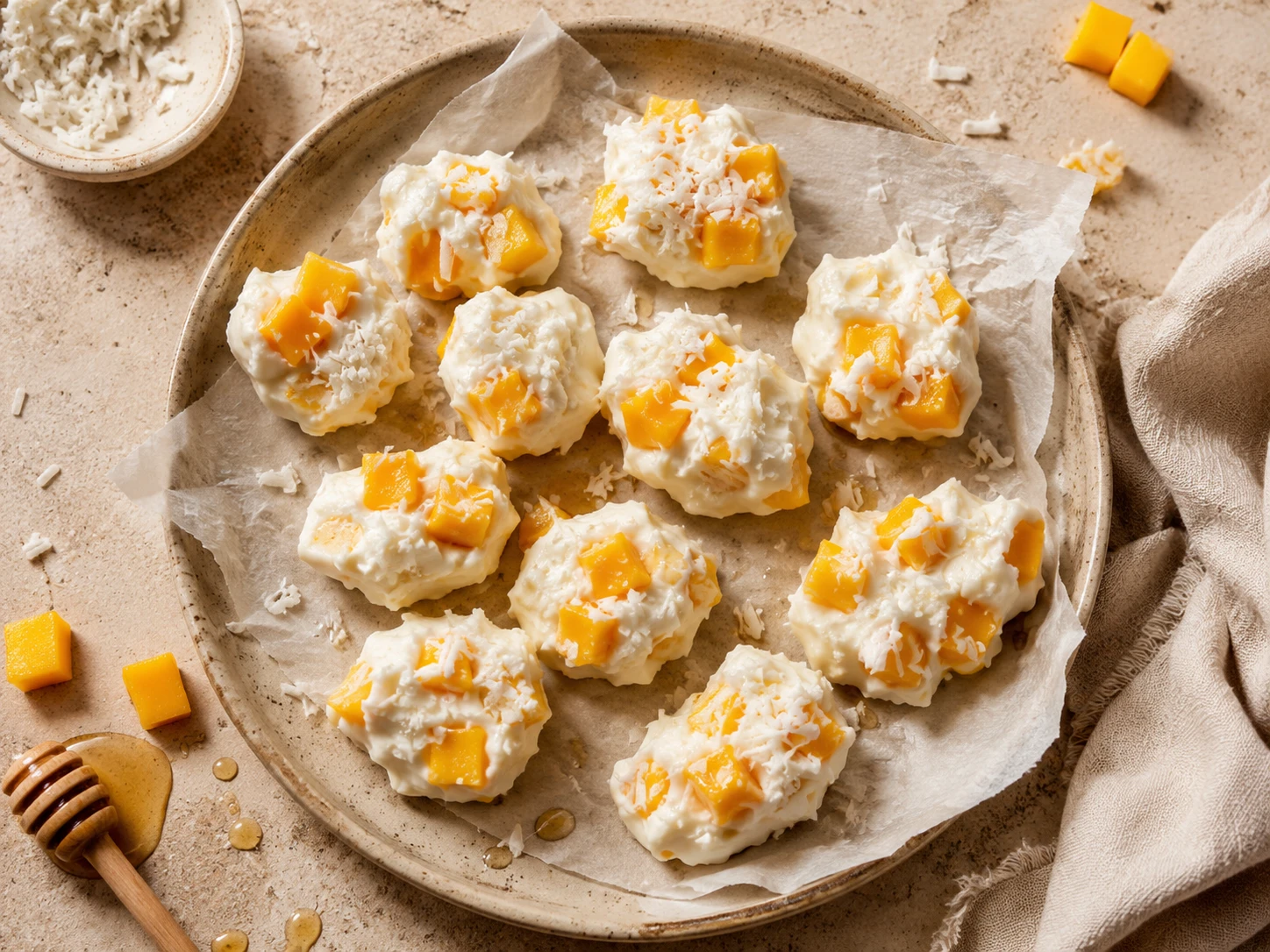 Frozen Mango Yogurt Bites