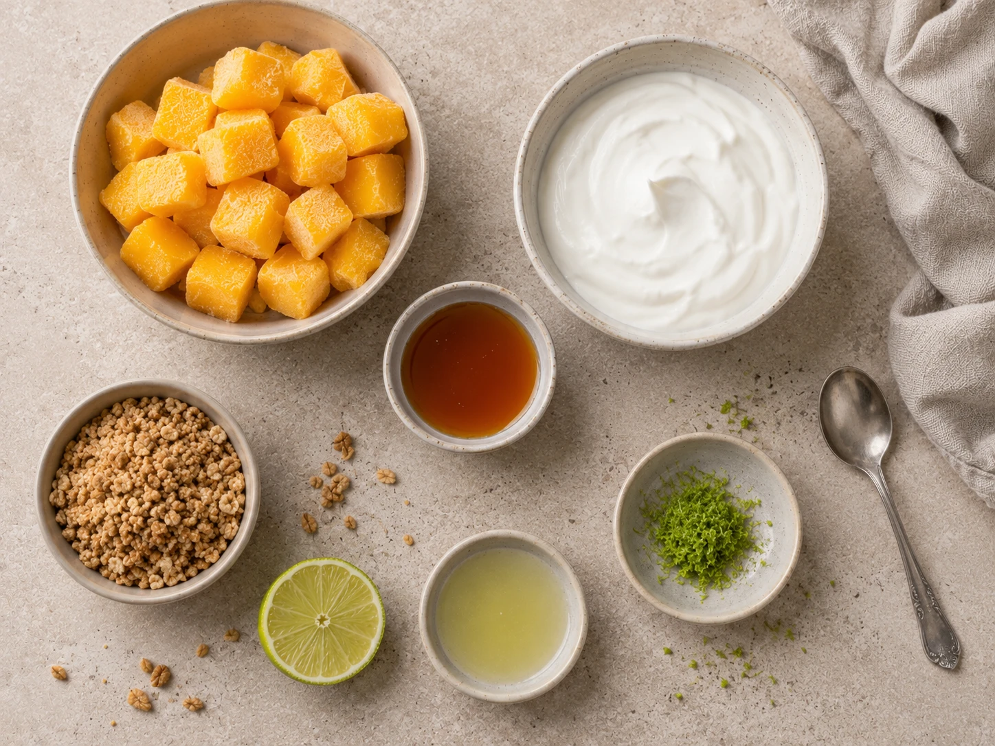Frozen Mango Yogurt Cups preparation