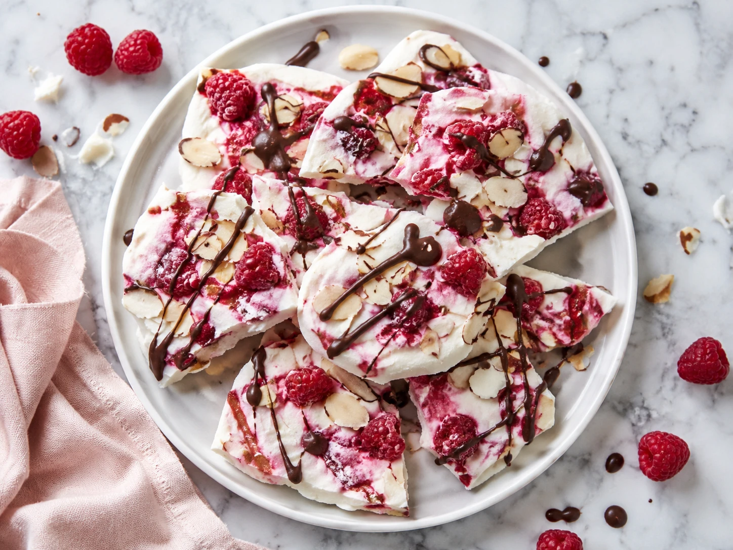 Frozen Raspberry Yogurt Bark
