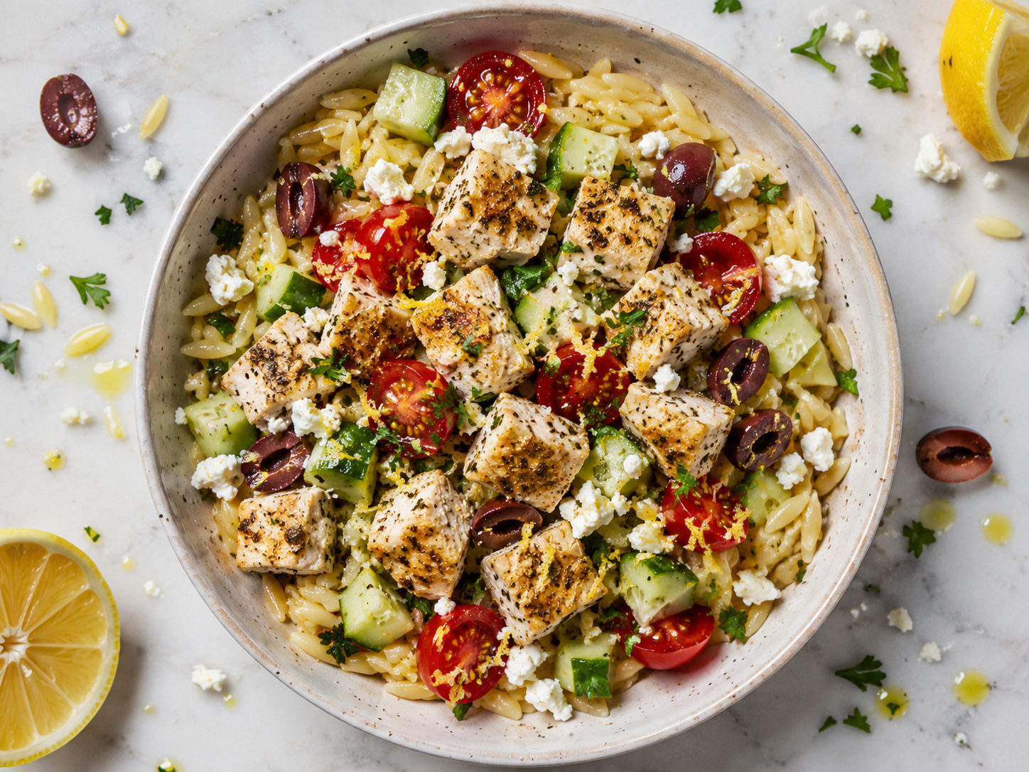 Greek Chicken Orzo Meal Prep