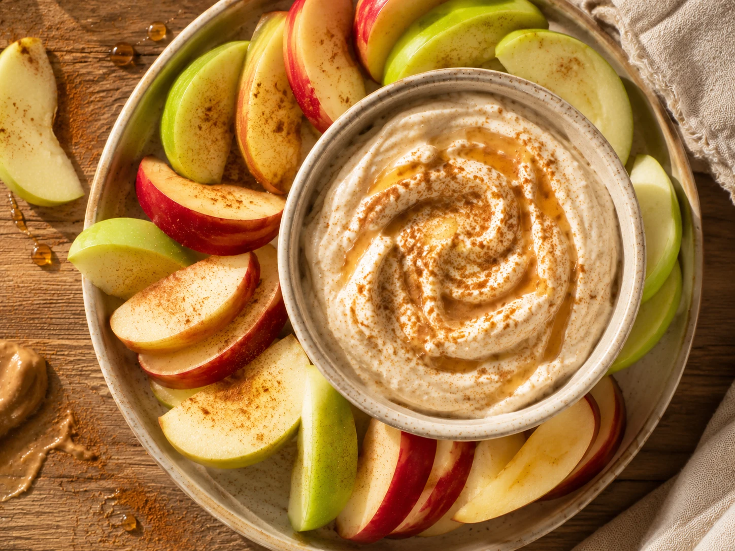 Greek Yogurt Apple Dip aerial view