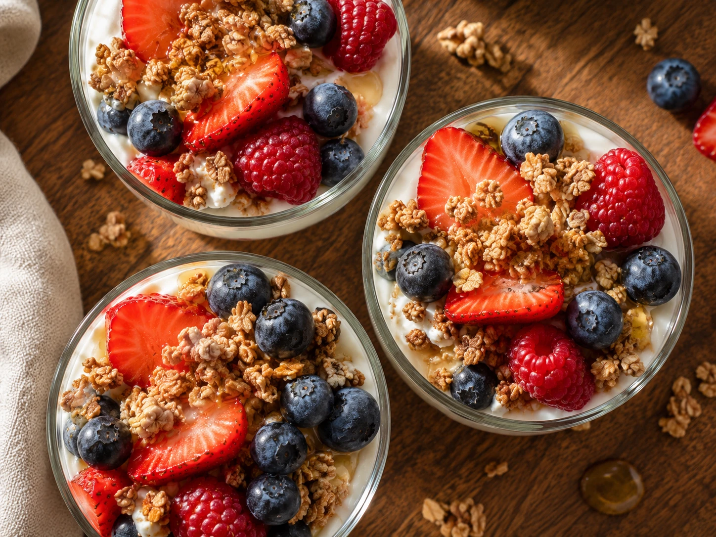Greek Yogurt Berry Protein Cups preparation